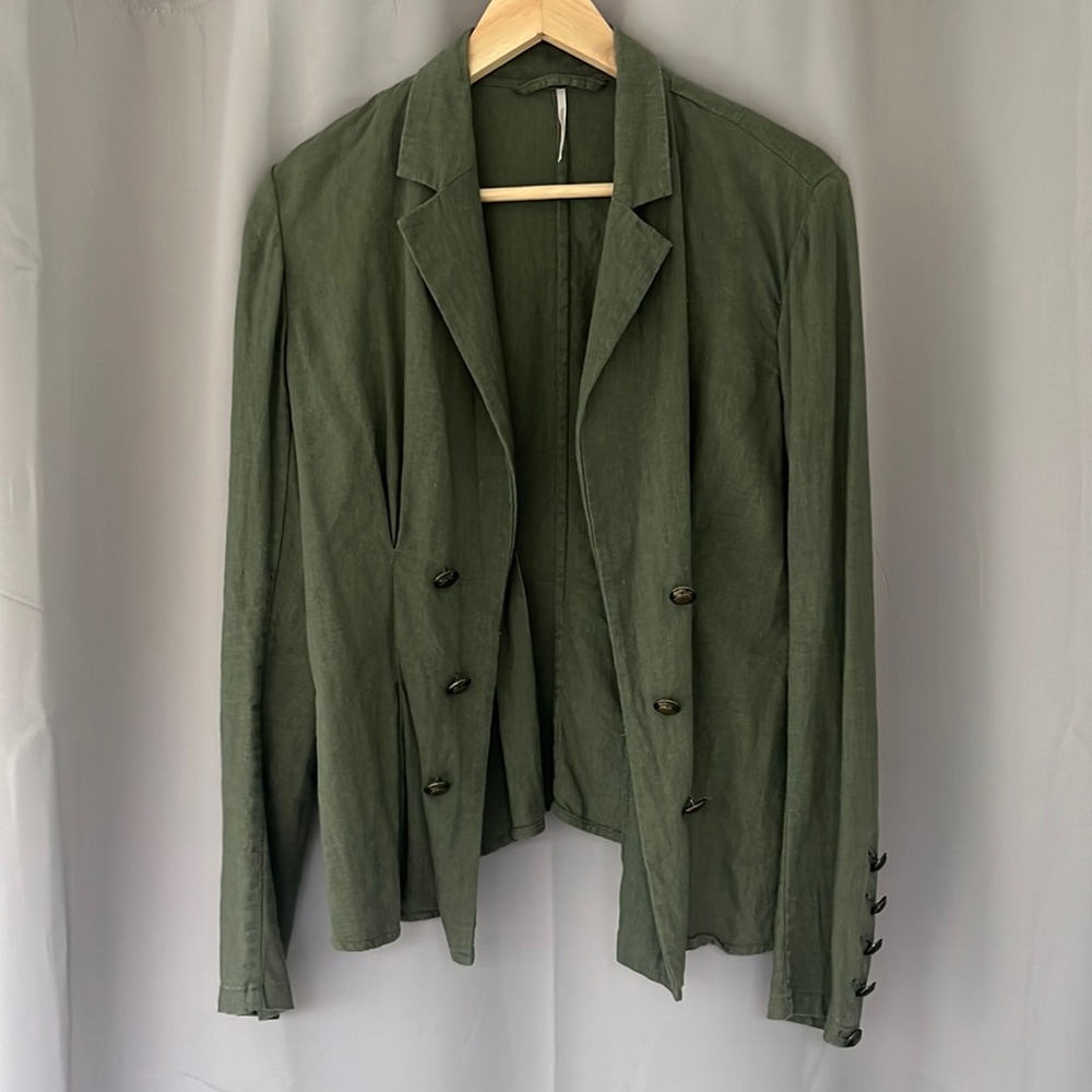 Free People casual green jacket blazer- small